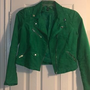 Faux Suede Biker Jacket